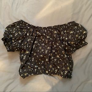 American Eagle cropped tie shirt